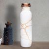 Copper Water Bottle 1 Litre Alkaline and Anti Oxidant 100% Leak Proof, Office, Modern Tamba Bottle  (White Golden Marble)