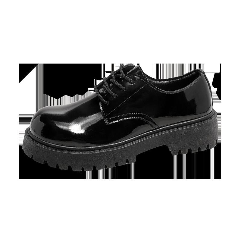 Новые мужские туфли из лакированной черной кожи в стиле business casual, дерби с большой головой, нишевые, низкие, на толстой подошве с увеличением роста, мужская обувь Z13
