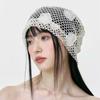 Cute Crochet Flower Hat Handmade Flower Knitted Hat Casual Weave Cap  Outdoor