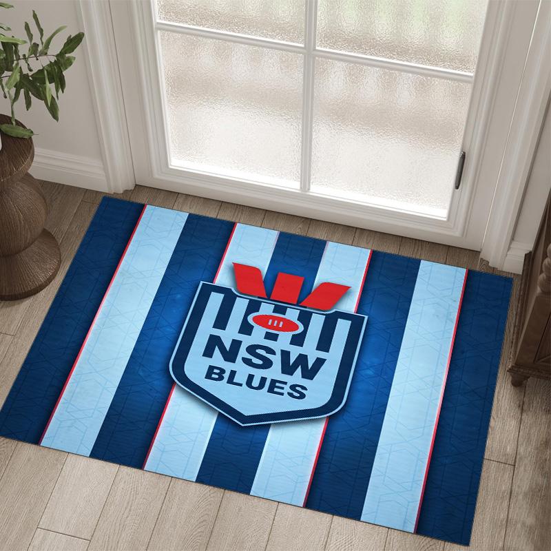 NSW Blues Design Crystal Velvet Carpet Cozy Non?Slip Printed Rug For Bedroom Living Room Entrance
