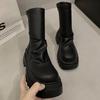 British Retro Platform Wedge-heeled Women's Boots Designer Soft-soled Casual Shoes for Women Fashion Luxury Increase Ankle Boots