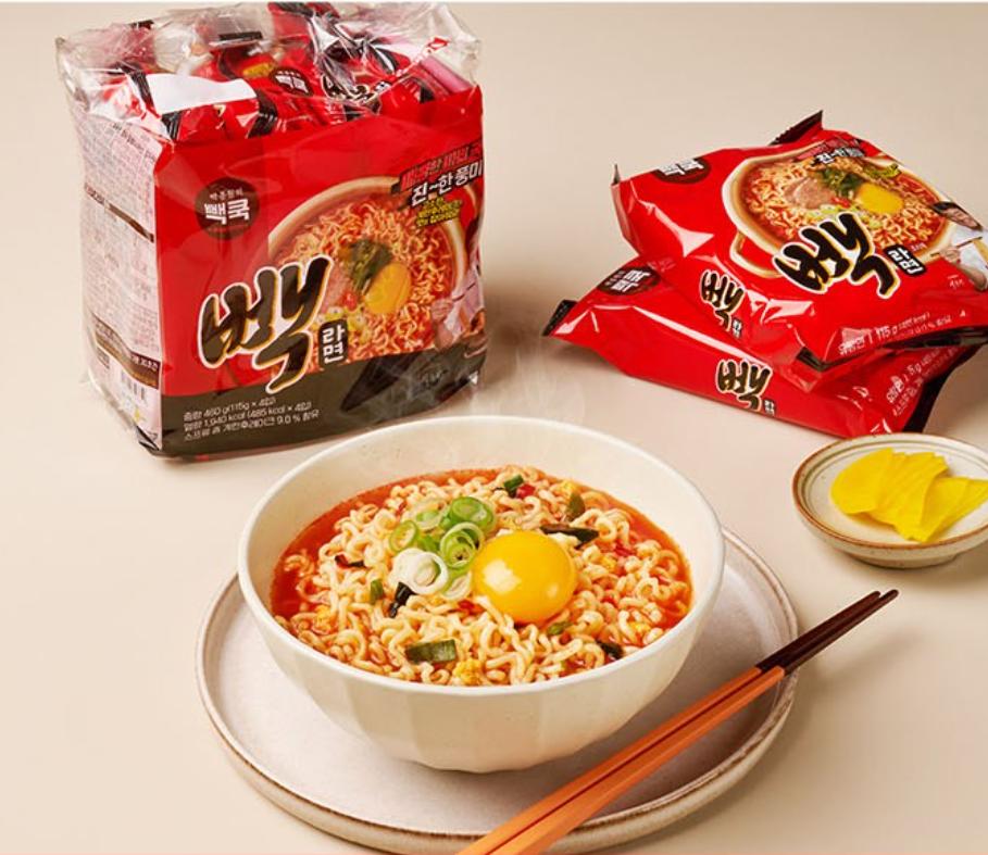 Baek Jong Won Paek Ramen 4 Packs – настоящий корейский рамен быстрого приготовления от знаменитого шеф-повара