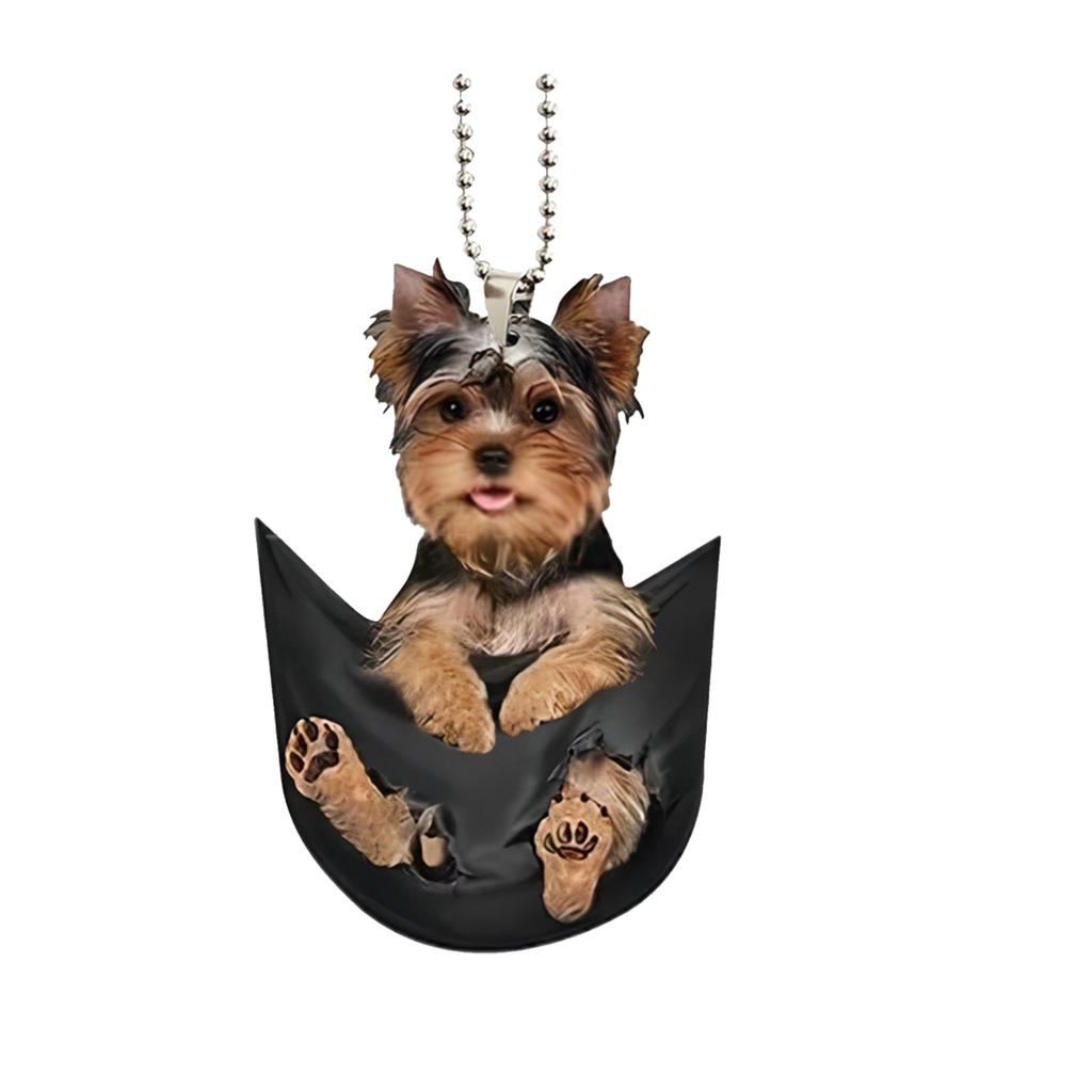 Креативная милая тканевая сумка щенок автомобиль зеркало заднего вида кулон рюкзак брелок аксессуары украшения для дома