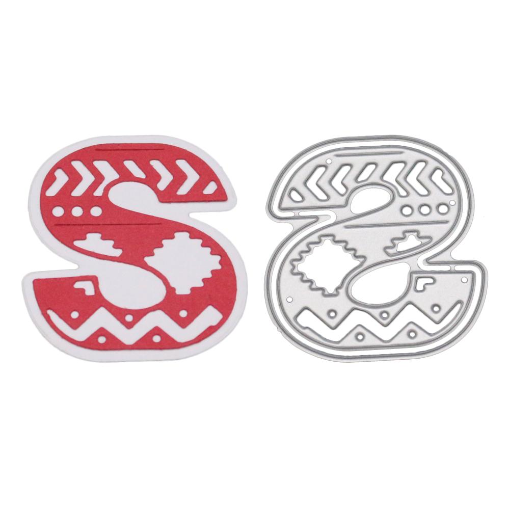 Single Capital Letter Frame Metal Silvery Stencil Embossing Cutting Dies For Diy Scrapbooking Paper Album Cards Making