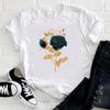 (Asian Size) Tee Top Women Flower Trend Style 90s Cute Print Lady Clothing Casual Short Sleeve Fashion Tshirt  Female Graphic T-shirt