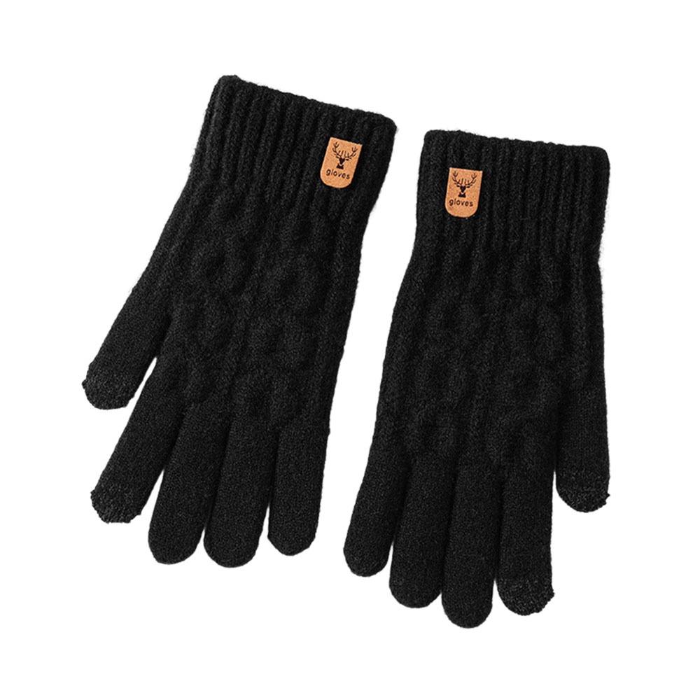 Thickened Winter Knitted Gloves Windproof Wool Gloves Fashion Touch Screen Gloves for Men Women