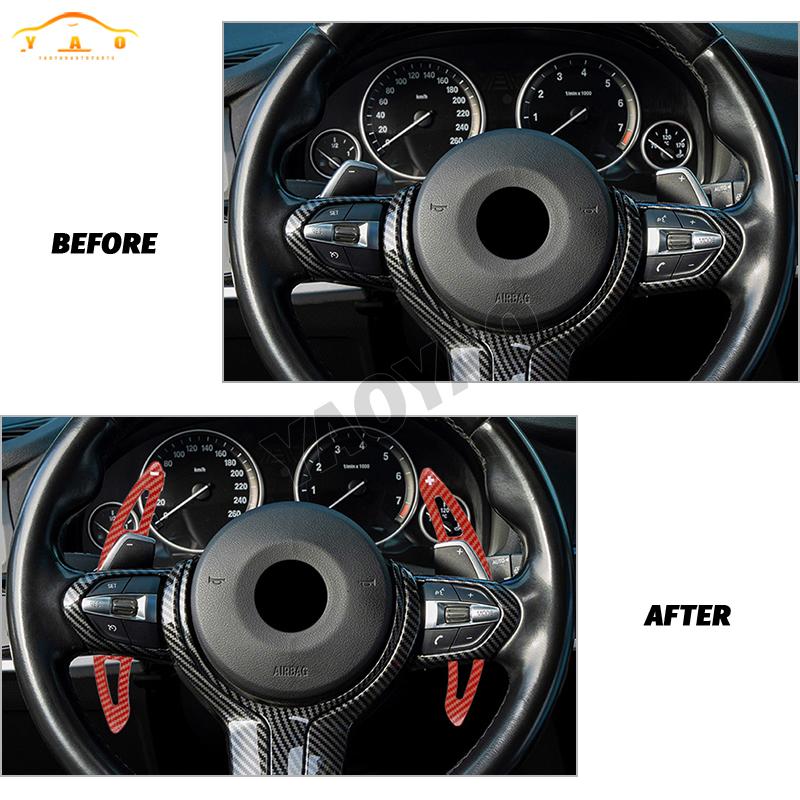 Carbon Fiber Steering Wheel DSG Shift Paddles Extension Shifter For BMW 1-7 Series F10 F18 F30 F35 F34 F22 F32 F07 F48 X5 X6