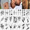 Small Fresh Tattoo Sticker, English, Alphabet Flower Butterfly Sketch Line, Waterproof Tattoo Sticker Tattoo