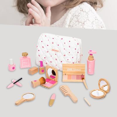 Наборы игрушечной косметики Деревянные игрушки для макияжа с косметичкой для девочек Ролевые игры Имитация игры в макияж Набор для красоты Подарки на день рождения
