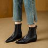 Ретро британский стиль остроносые тонкие ботинки 2025 осень и зима новые мягкая кожа модные универсальные на внутренней платформе короткие ботинки ботильоны