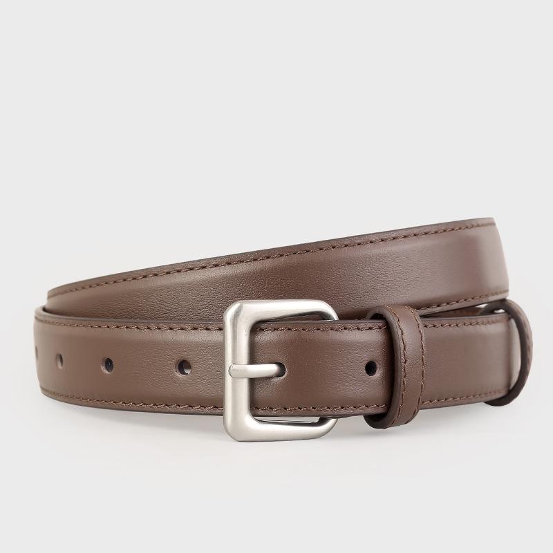 Простой женский тонкий ремень с пряжкой-штифтом, женский ремень для сочетания с рубашкой, платьем, поясной ремень