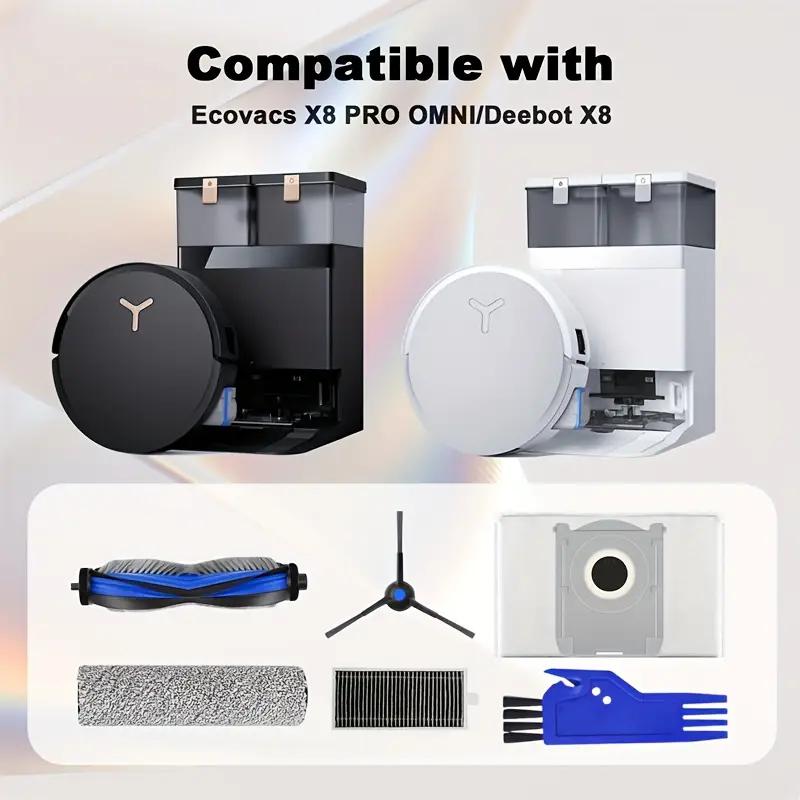 Совместимо для Ecovacs X8 Pro Omni Аксессуары Основная Боковая Щетка Hepa Фильтр Тряпка Мешок для Пыли Запасные Части