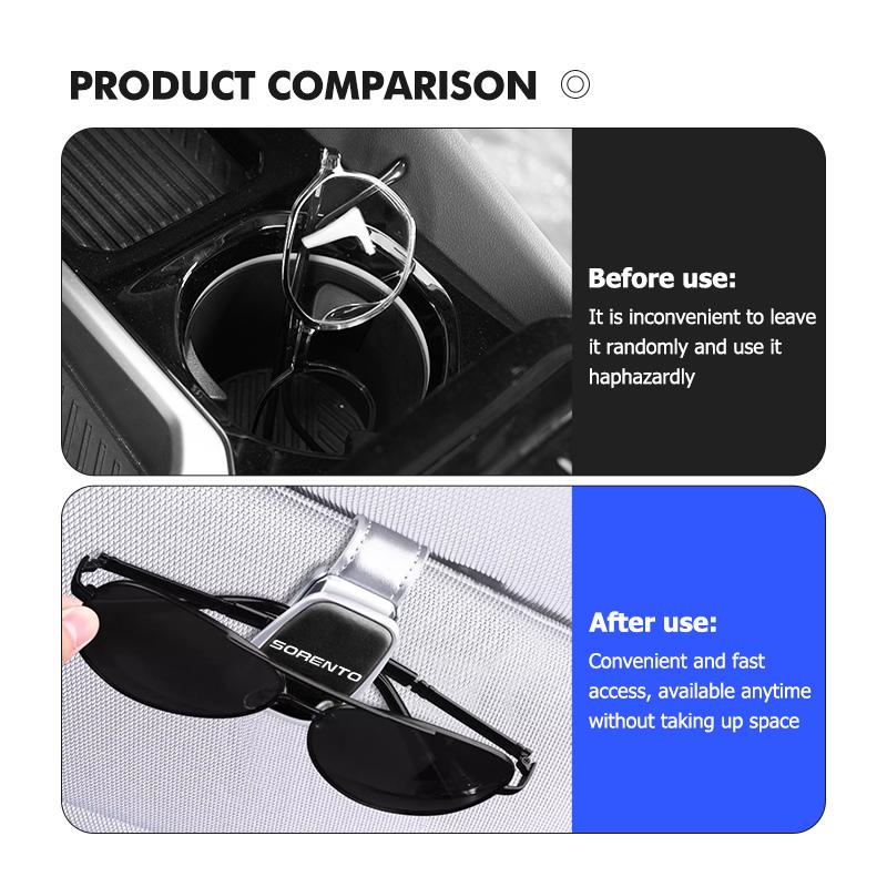 For KIA Car Glasses Holder Suede Sunglasses Storage Clip Accessories Cerato Proceed Venga Sedona Forte Stonic PicantoED1