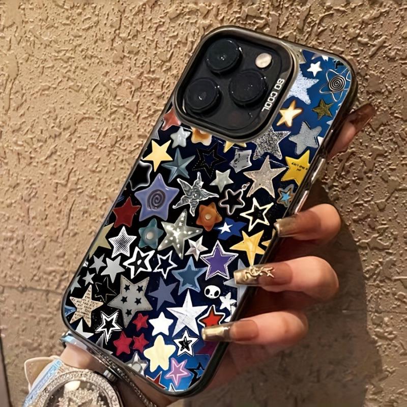 Яркий Лазерный Энергичный Чехол со Звездами для Apple 16/15/14/13/12/11