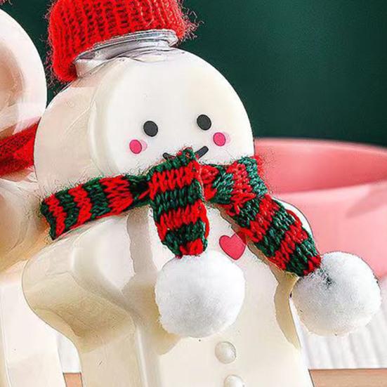 Gingerbread Man Drink Bottles with Lid 400ml Reusable Christmas Beverage Container for Milk Juice Tea Coffee DIY Festive Gifts