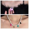 Clavicle Chain Cat Pedant Necklace Cartoon Women's Choker Chic Bear Pearl Necklace  Ladies
