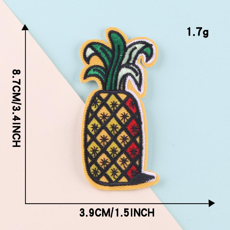 8 Pcs Fruit Style Coco Cactus Shape Cotton Cloth Embroidery Patches Set Embroidered Iron-on Patches Shoes Hat Bag Clothes