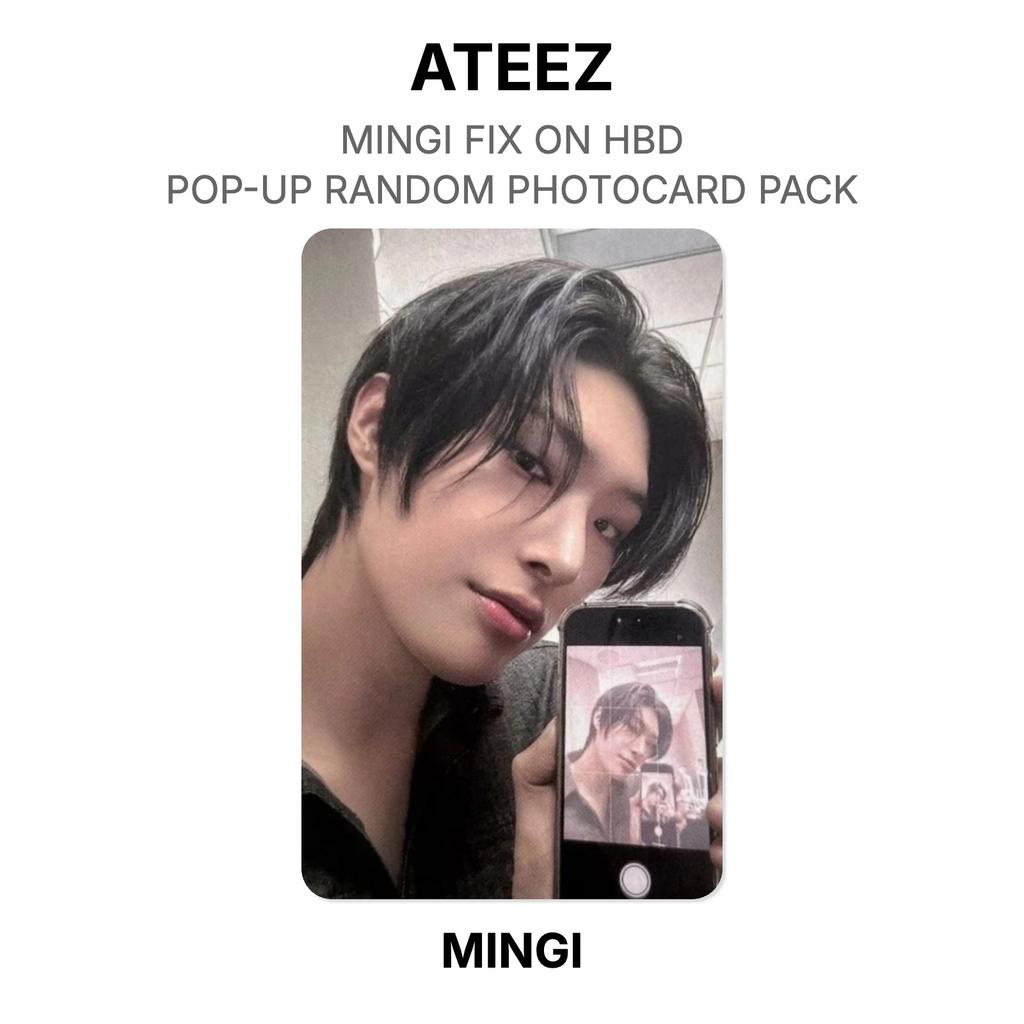 ATEEZ МИНГИ МИНГИ FIX ON С ДНЕМ РОЖДЕНИЯ POP-UP Случайный набор фотокарточек Официальная фотокарточка