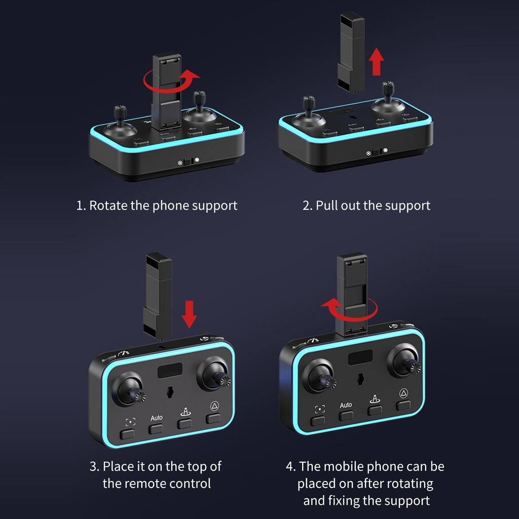 Мини-дрон с дистанционным управлением и двойной камерой Складной безголовый дрон 4K с оптическим позиционированием потока