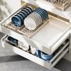 Carbon Steel Pull Out Dish Rack Space Saving Kitchen Drawer Rack Dish Storage Rack  Kitchen Cabinet