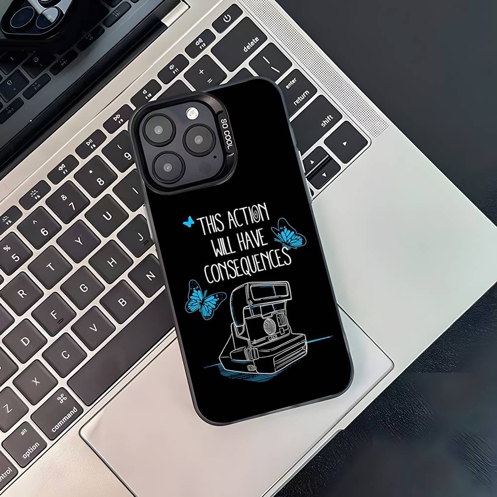 Игра Life Is Strange для iPhone 17,16,15,14,13,12,11,Pro,MAX,Plus Черный Ударопрочный Конфетный Матовый Чехол