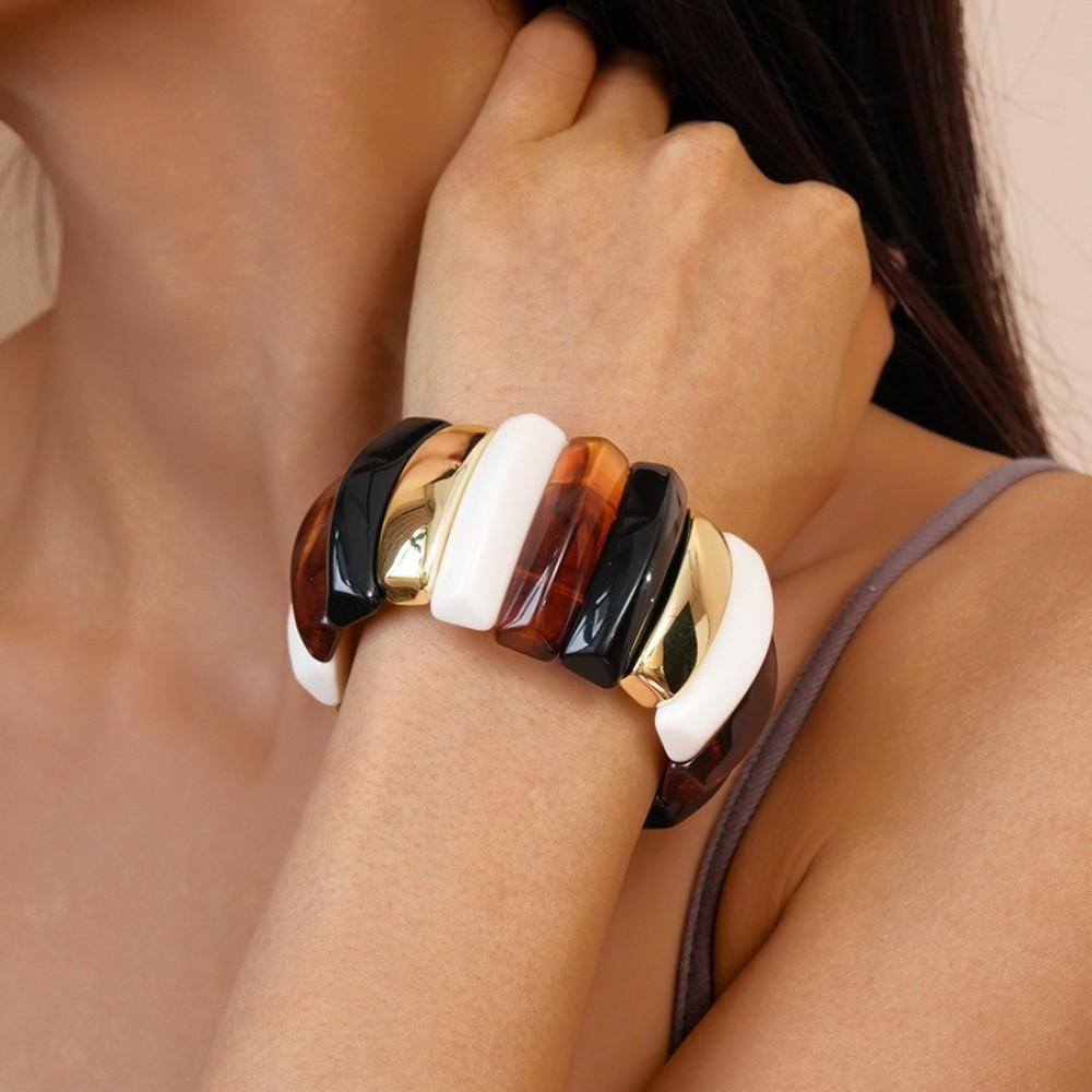 Геометрический акриловый браслет Широкий Широкий Массивный Браслеты Темпераментный Преувеличенный Браслет Девушки