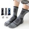 5 Pairs Toe Sport Short Socks Man Thick Compression Mesh Endurable Fitness Bike Run Outdoor Basketball Travel 5 Finger Socks