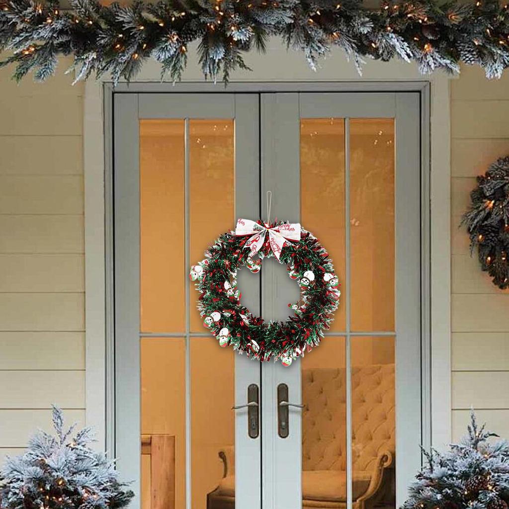 Искусственный рождественский венок, украшение для фото, рождественская гирлянда для входной двери, окна