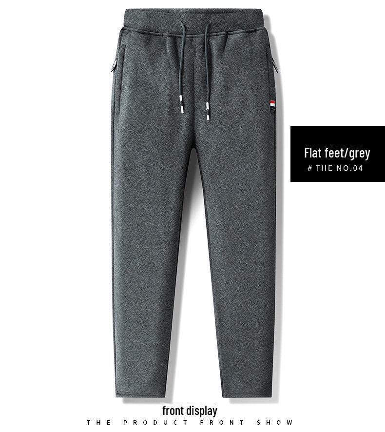 Мужские брюки из плюша на молнии осень/зима — плотные, свободные, прямые, большого размера, доступны в трех цветах