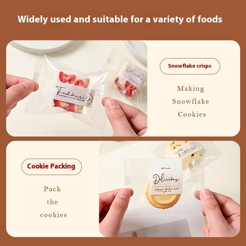 100 Pcs Snowflake Crisp Packaging Flower Tea Biscuits Nougat Machine Sealed Transparent Bags Gift Packing Machine Sealing Bags