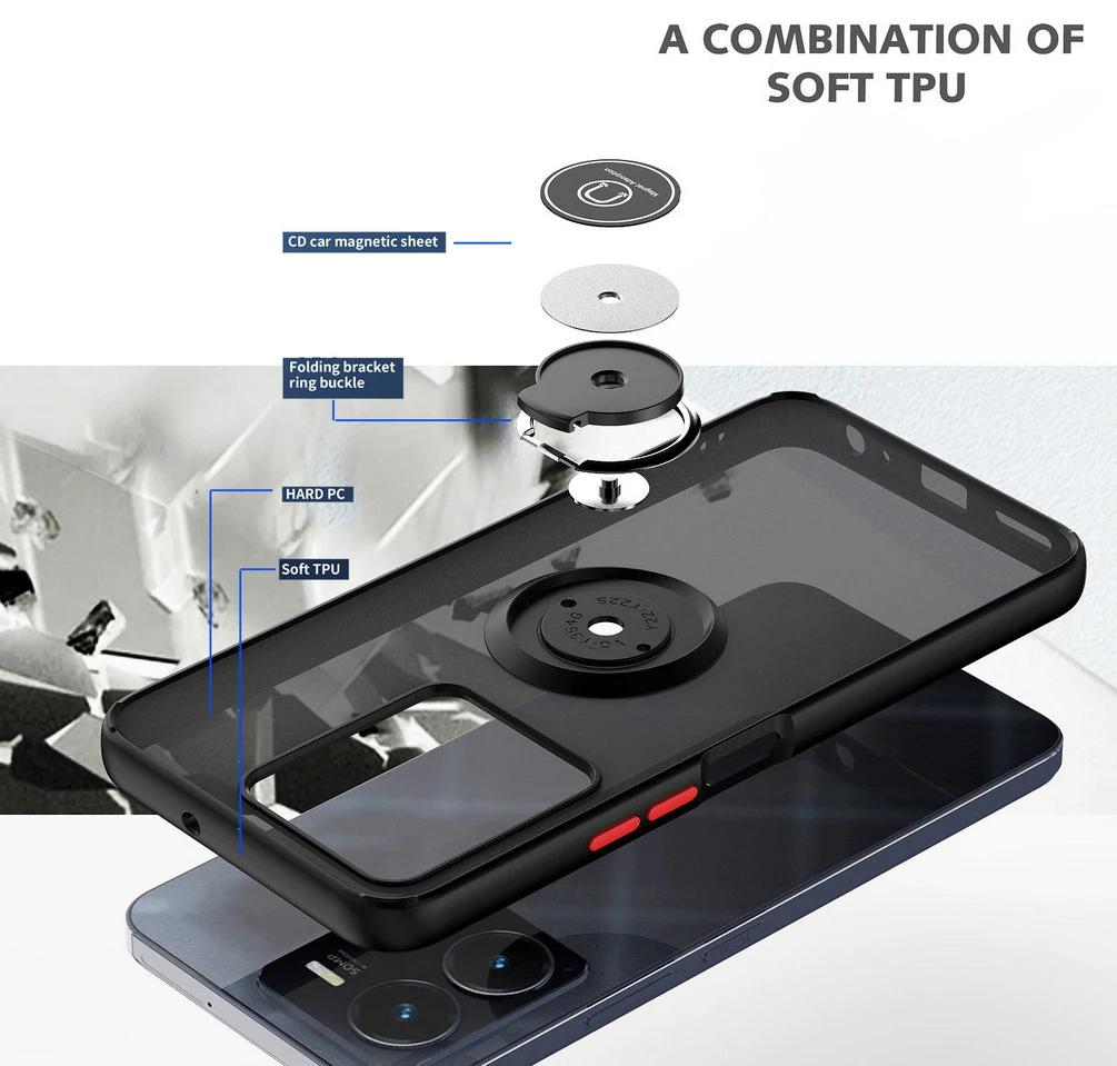 Противоударный бронированный матовый чехол для Motorola E20 G PLAY Stylus ACE Pure 2021 2022 2023 2024 5G 4G магнитный держатель кольцо подставка чехол