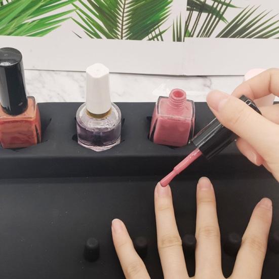 Silicone Nail Polish Holder Stand Anti-Spill Organizer 5 Slot 2 In 1 Nails Art Accessories Manicure Hand Rest Work Station for Manicure Pedicure