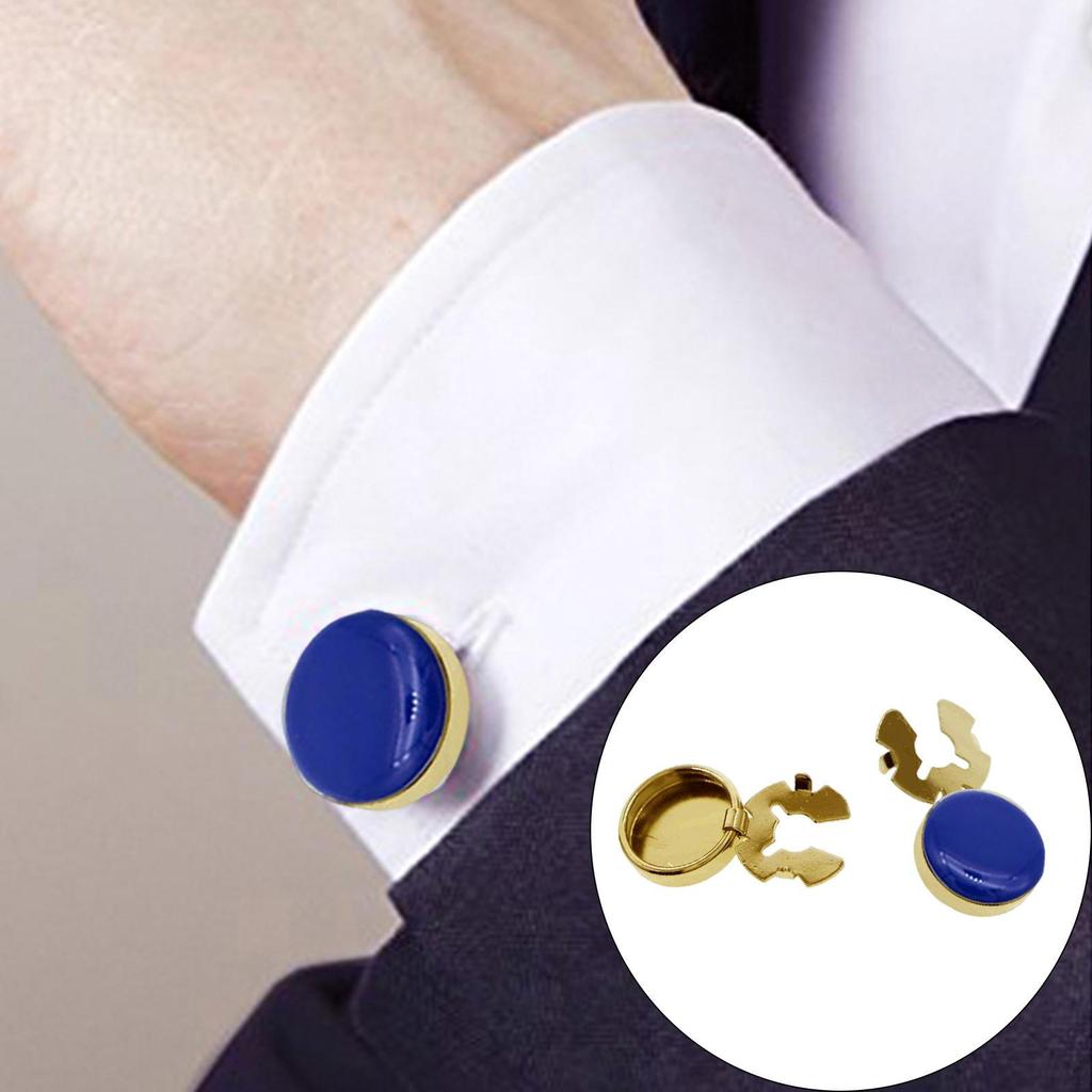 2 Pieces Cufflinks Suit Shirts Decoration Business 17.5Mmdiameter Fashion Round Button Covers Shirt