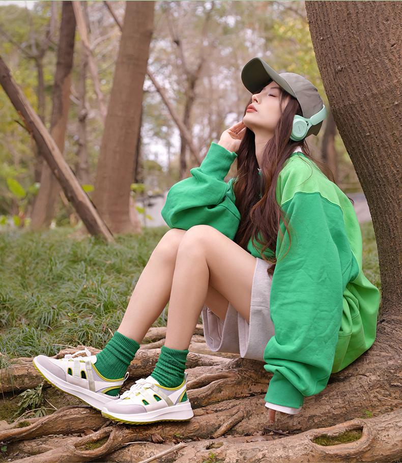 SKAP Shengjiabu 2024 Summer New Style Shopping Mall Same Style Color blocked Sports and Leisure Baotou Women's Sandals