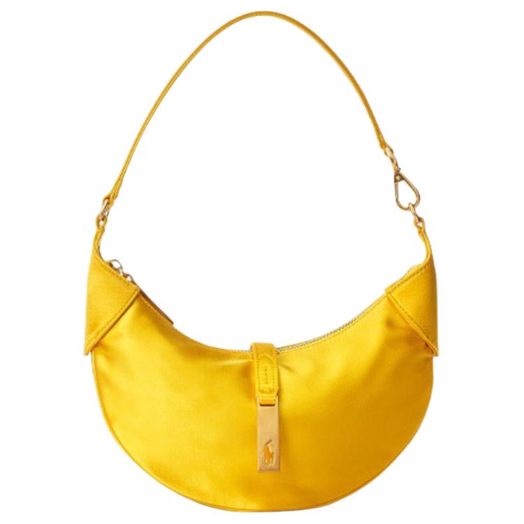 Polo Ralph Lauren Polo ID Signature Brand Logo Zipper Clutch Handbag Fabric And Leather Shoulder Bag Women handbags Yellow WAPOBAG02V20019