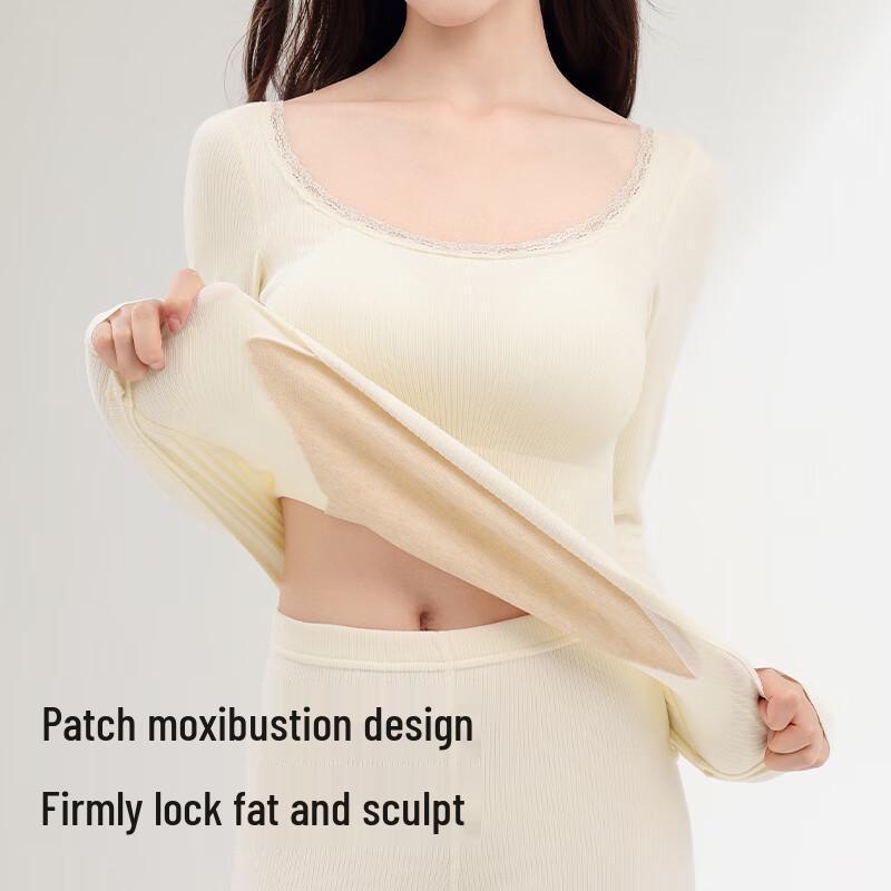 Ordifen Women's Wool Silk Thermal Shirt with Chest Pads