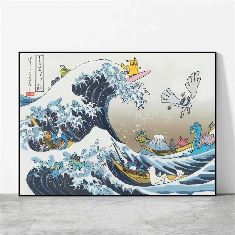 Poster and Painting Mewtwo Charizard Christmas Gifts Home Room Picture Wall Art Classic Spray Printing Canvas Painting