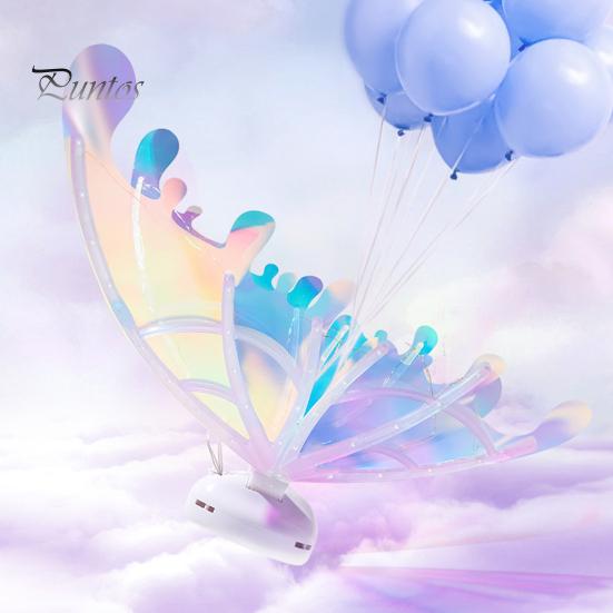 Светодиодные крылья бабочки с музыкой и огнями для девочек, рождественские костюмы фей, регулируемые ремни, рюкзак для больших собак, принцесса-фея