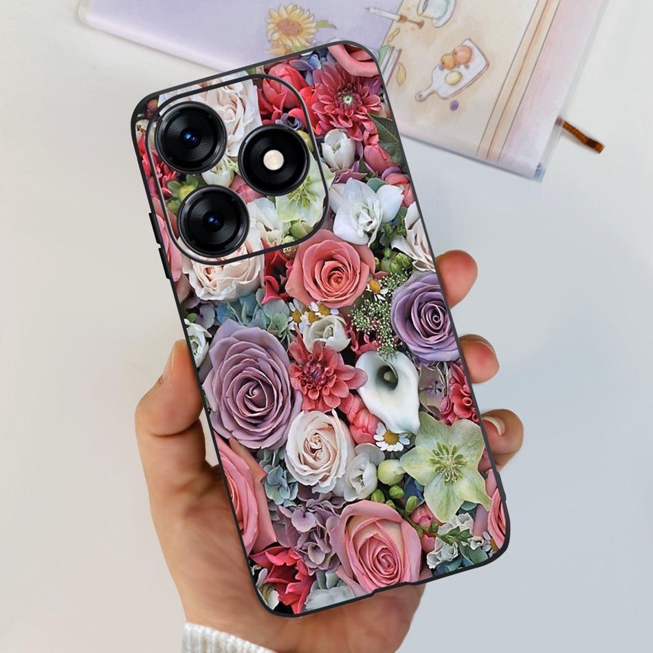 Чехол для телефона Tecno Spark 10 10C 2023 Модный Цветок Кошка Бабочка Мягкий Силикон ТПУ Чехлы Для Tecno Spark10 Spark10c KI5q KI5k