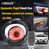 2PCS 3 Inch Devil Eye LED Headlight Kit Car Dynamic Lights 12v with Remote Control Control Eyes Retrofit Kits Headlight Assembly
