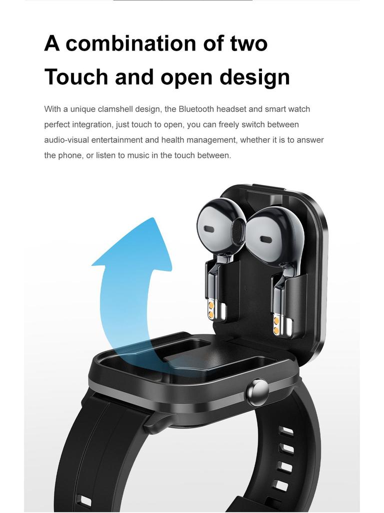 D8pro Спортивные умные часы и наушники в комплекте с NFC, Bluetooth-звонками и воспроизведением музыки