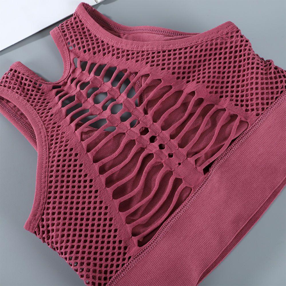 Женский дышащий бюстгальтер для активного отдыха, спортивный бюстгальтер, сексуальный сетчатый спортивный топ с эффектом пуш-ап, нижнее белье для тренажерного зала и фитнеса, женский бесшовный бюстгальтер для бега, йоги