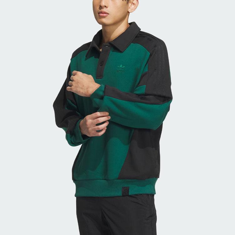 Adidas Толстовка Originals Wing Chun Series Toc Crew с цветными блоками, свободная, с длинным рукавом, унисекс, лесно-зеленая IZ1537