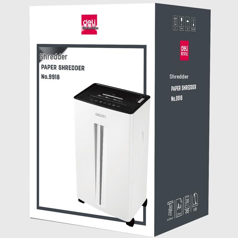 Deli 9918 High-Security Cross-Cut Office Shredder CN plug (adapter included)
