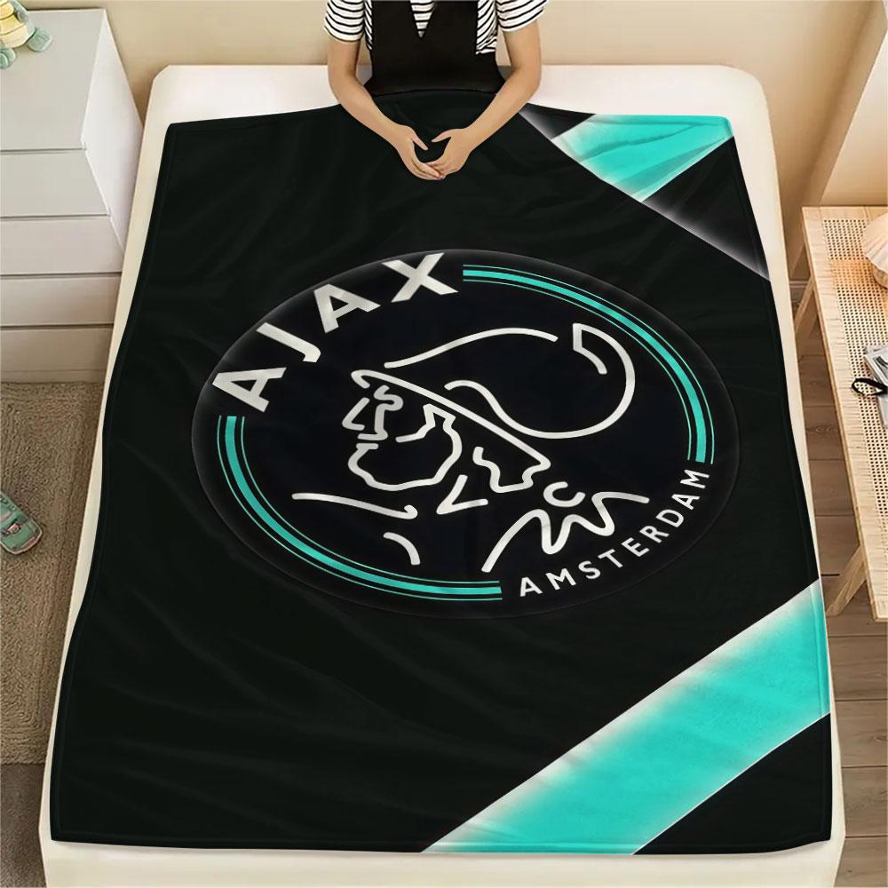 AFC Ajax Printed Flannel Blanket, soft throw for bedroom sofa, washable, fan merchandise, great gift.