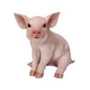 Woovia Pink Pig Sitting Left Facing 24 X 17 X Doll Figure Ornament Animal Garden Decoration Pig 23.2cm H10349-2