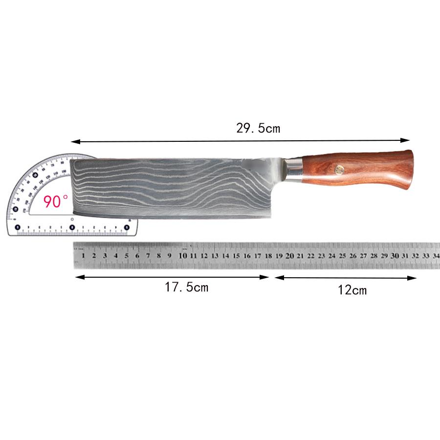 6.9 Inch Nakiri Knife Damascus Steel Blade Wood Handle Chef Slicing Vegetables Cleaver Meat 9Cr18CoMov Kitchen Knife Messer
