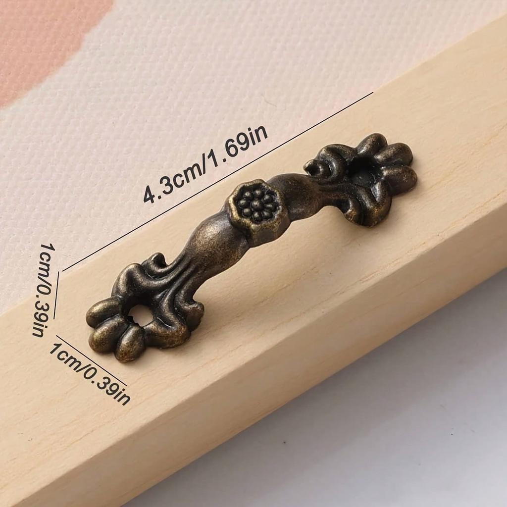 20pcs Bronze Tone Decorative Antique Handle Pull for Jewelry Case Box with Mounting Screws, Arch Shape