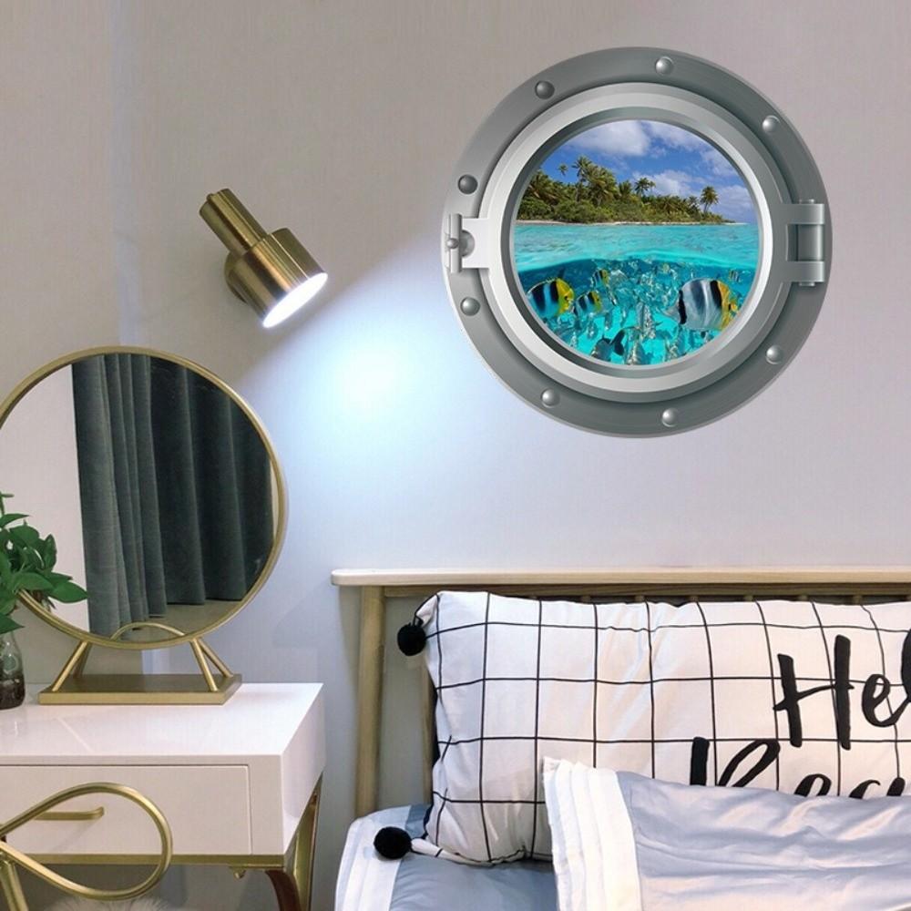 3D Effect 3D Ocean Wall Decals 35x35cm Peel and Stick Wall Decals Rental Apartment
