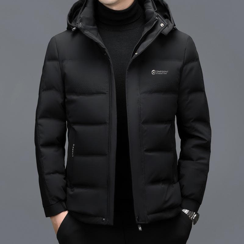 Winter New Men's Thickened Down Jacket Men's Middle-aged Men's Casual Removable Hat Casual Warm Men's Jacket